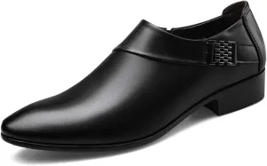 Men's Strap Slip on Dress Loafers Shoes Business Formal Tuxedo Leather Shoes Prom Dress Shoes