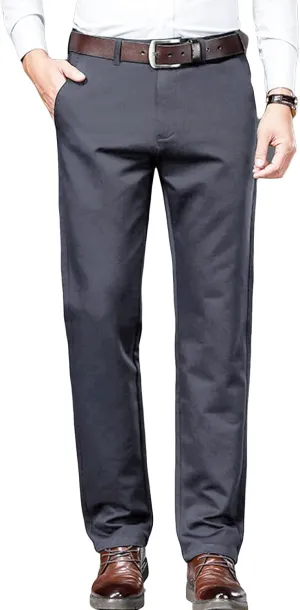Men'S Stretch Dress Pants Slim Fit Skinny Suit Pant Business Flex Flat Front Pant Wrinkle-Resistant Chino Pant (40,Grey), Grey, 40