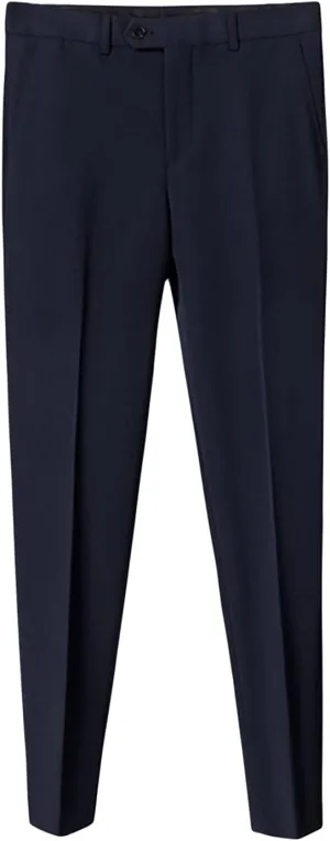 Men's Stretch Dress Pants Slim Fit Skinny Suit Pants Casual Fashion Retro Tapered Business Dress Chino Pants (29,Dark Blue)