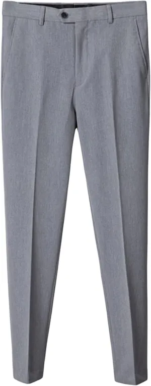 Men's Stretch Dress Pants Slim Fit Skinny Suit Pants Casual Fashion Retro Tapered Business Dress Chino Pants (29,Light Grey)