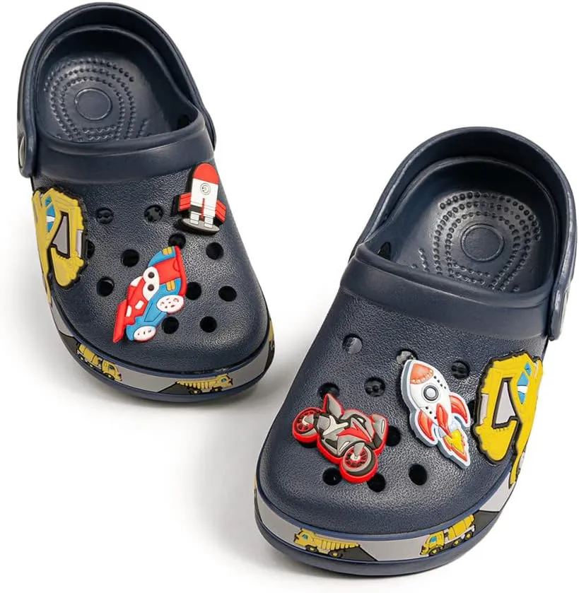 Miamooi Toddler Girls Boys Clogs Cute Cartoon Garden Water Clogs Little Kid Non-Slip Slides Indoor Outdoor Waterproof Beach Sandals Slip-on Beach Pool Shower Slippers Water Shoes