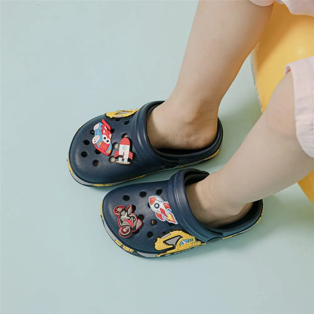 Miamooi Toddler Girls Boys Clogs Cute Cartoon Garden Water Clogs Little Kid Non-Slip Slides Indoor Outdoor Waterproof Beach Sandals Slip-on Beach Pool Shower Slippers Water Shoes