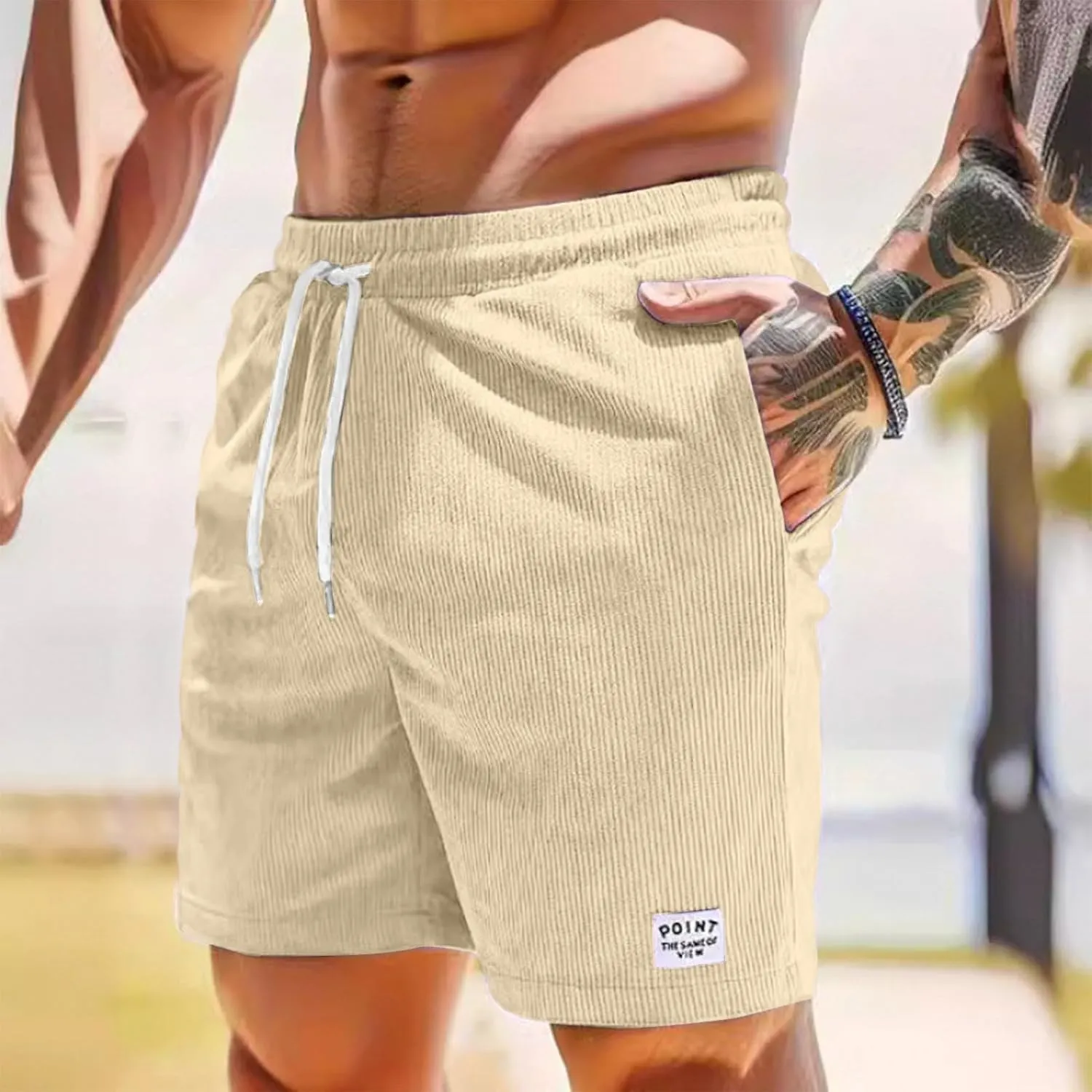 Mokaloha Mens Shorts Casual,Pacificozy Men's Shorts Lightweight Corduroy Short with Pocket Loose Summer Beach Short