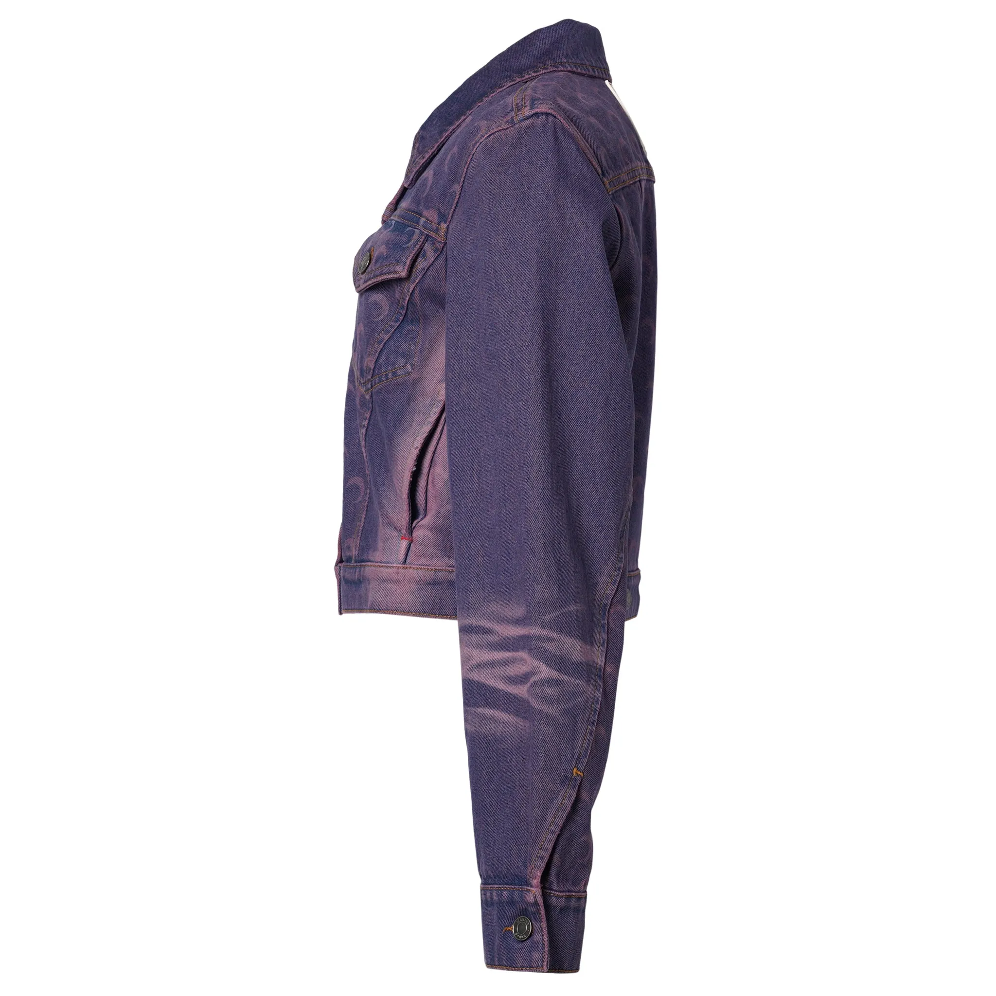 MOON LASER DENIM CROPPED JACKET / PU20:LAVENDER