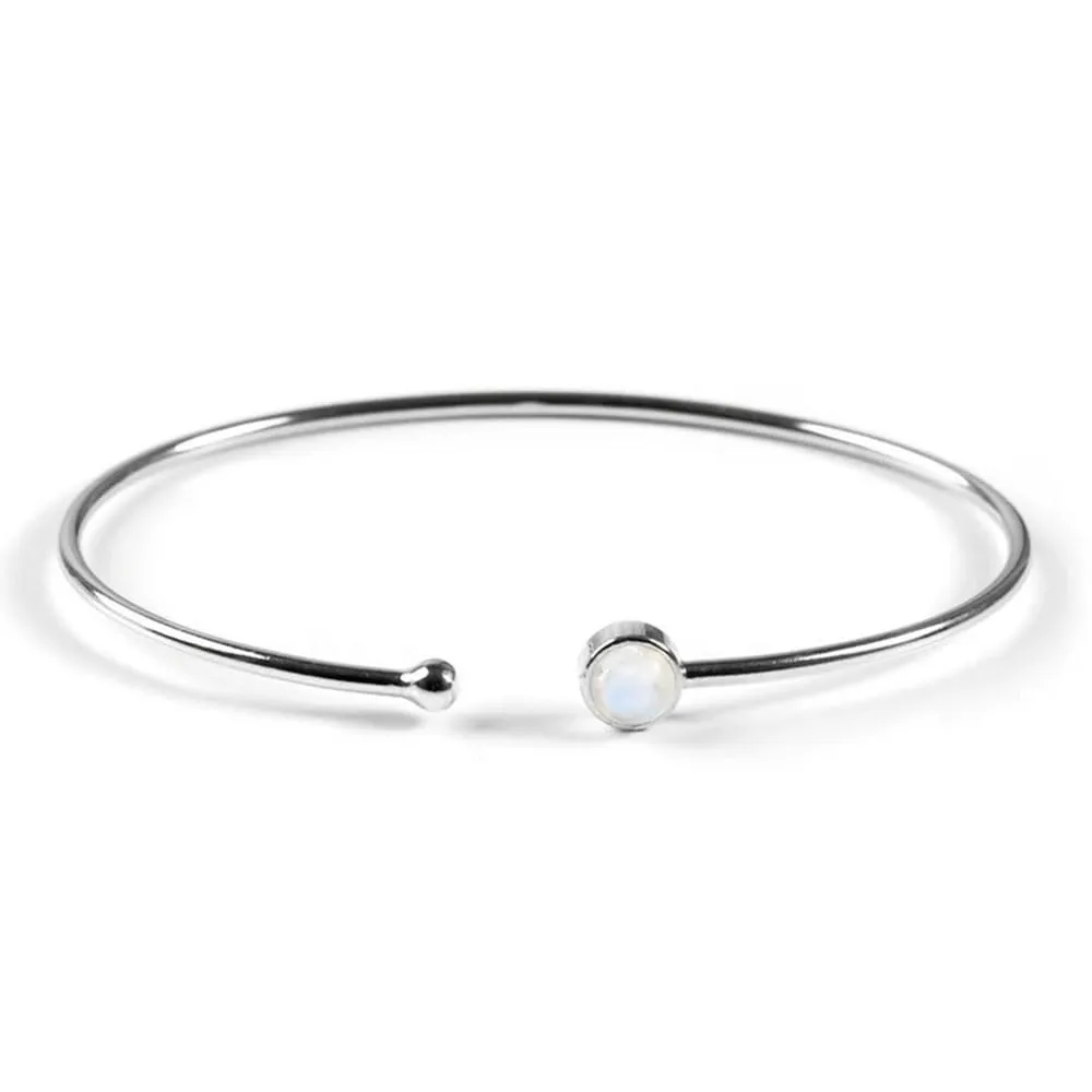 Moonstone Cuff Bangle, 925 Sterling Silver, Minimal Bracelet, Womens Bangle, Gorgeous Bangle, Stacking Bangle, Moonstone Bracelet, Adjustable Bangle, Statement Bangle, Moonstone Bangle, Gift For Her