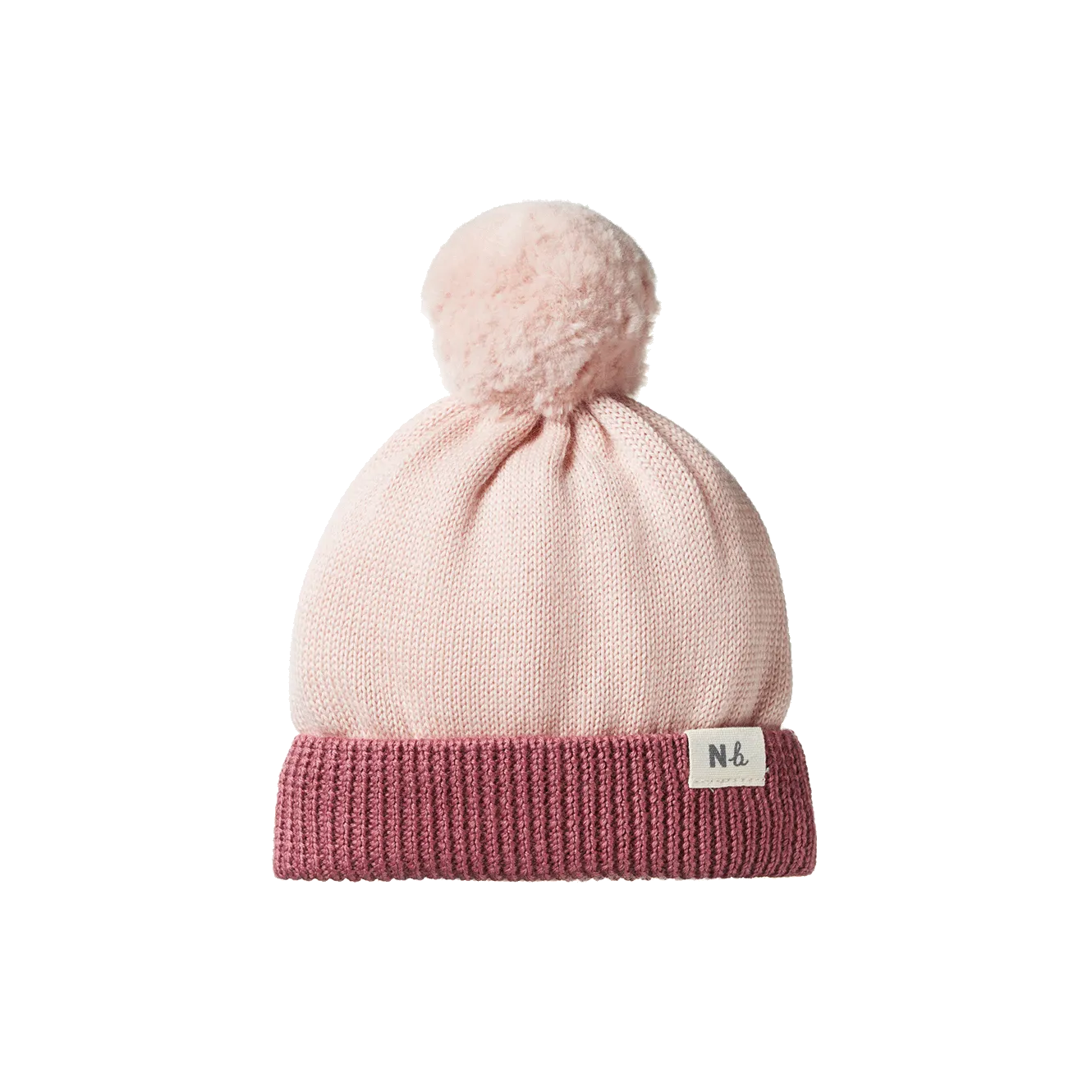 Nature Baby - ALPINE POM POM BEANIE - Rose Dust/Rhubarb