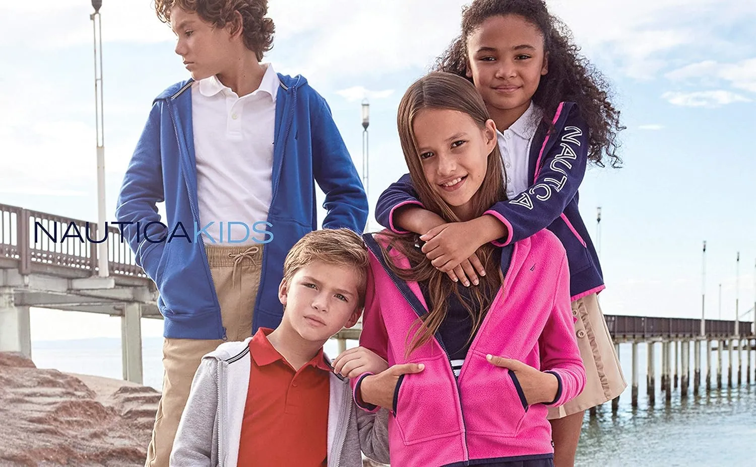 Nautica Girls' Full-Zip Fleece Jacket, Signature Logo Design, Lightweight & Wind Resistant