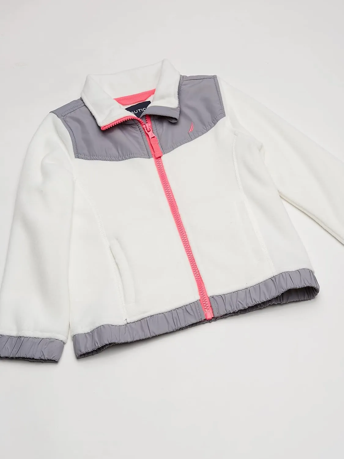 Nautica Girls' Full-Zip Fleece Jacket, Signature Logo Design, Lightweight & Wind Resistant