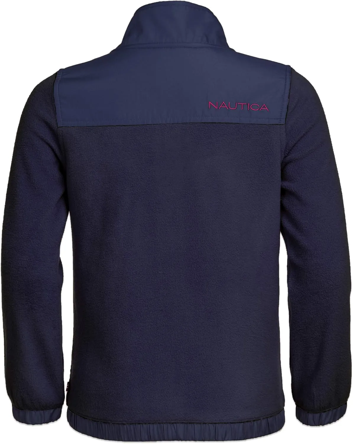 Nautica Girls' Full-Zip Fleece Jacket, Signature Logo Design, Lightweight & Wind Resistant