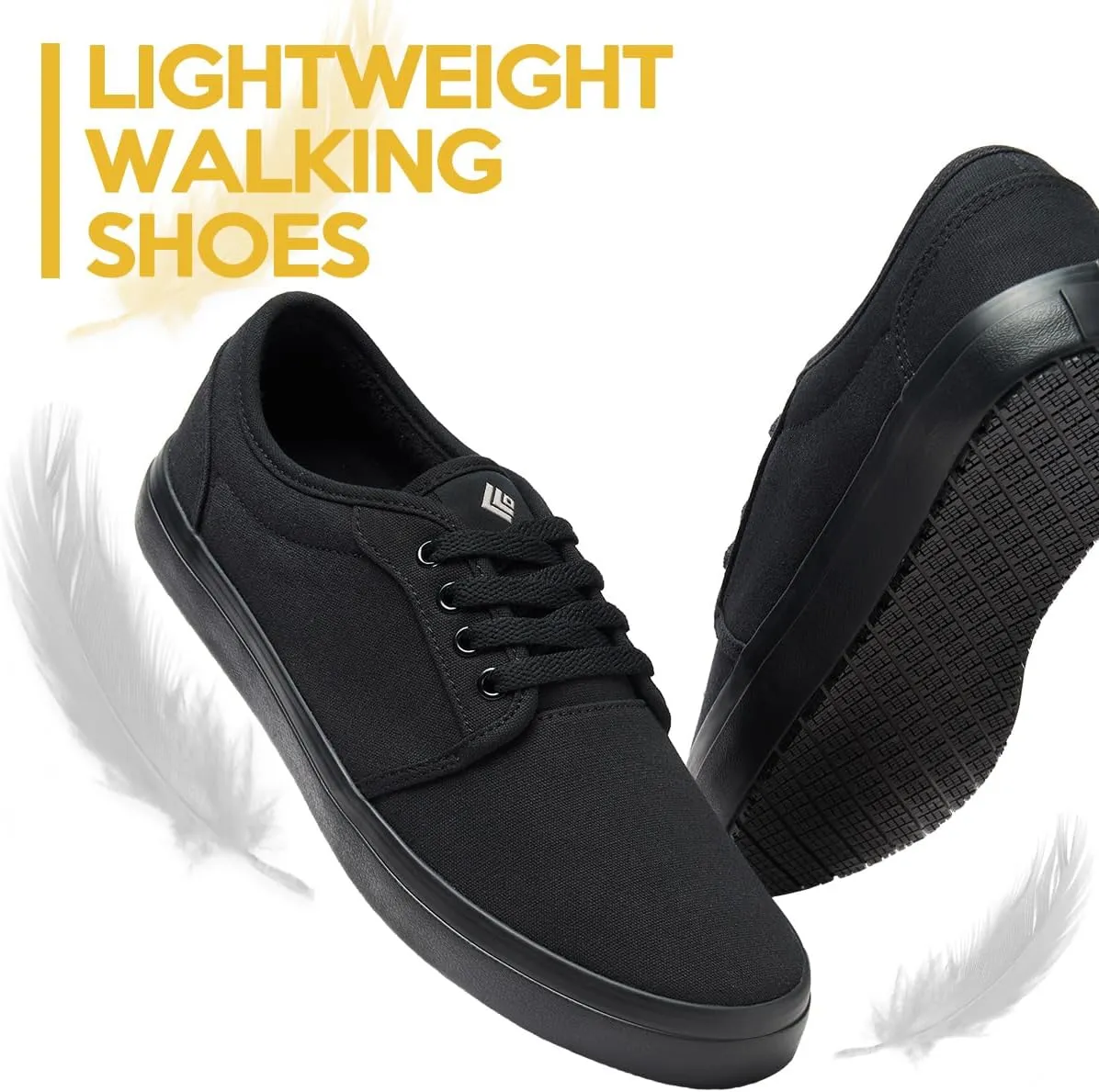 Non Slip Work Shoes for Men & Women Food Service, Unisex Black Casual Stain & Oil Slip Resistant Restaurant Server Sneakers, Comfortable Water Resistant Culinary Chef Kitchen Cook Shoes