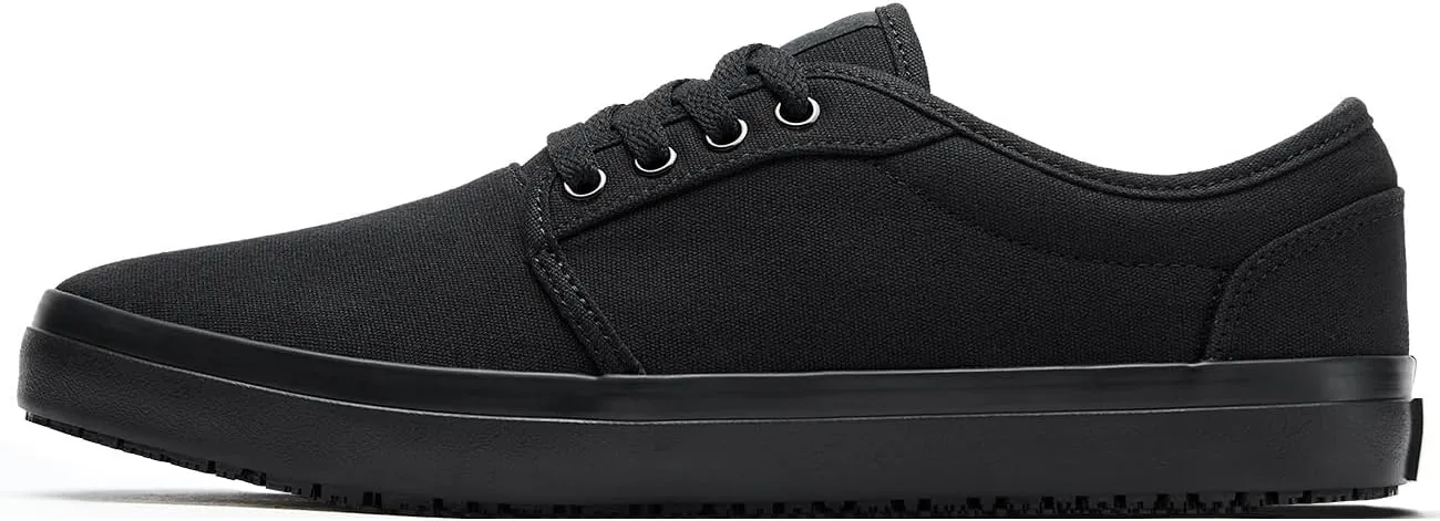 Non Slip Work Shoes for Men & Women Food Service, Unisex Black Casual Stain & Oil Slip Resistant Restaurant Server Sneakers, Comfortable Water Resistant Culinary Chef Kitchen Cook Shoes