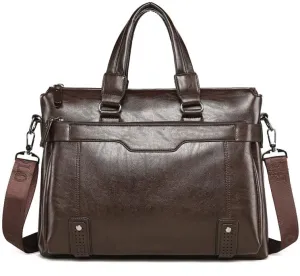 Nordic Horizontal Briefcase Men's Business Handbag Shoulder Messenger Casual Computer Bag for Office Commute
