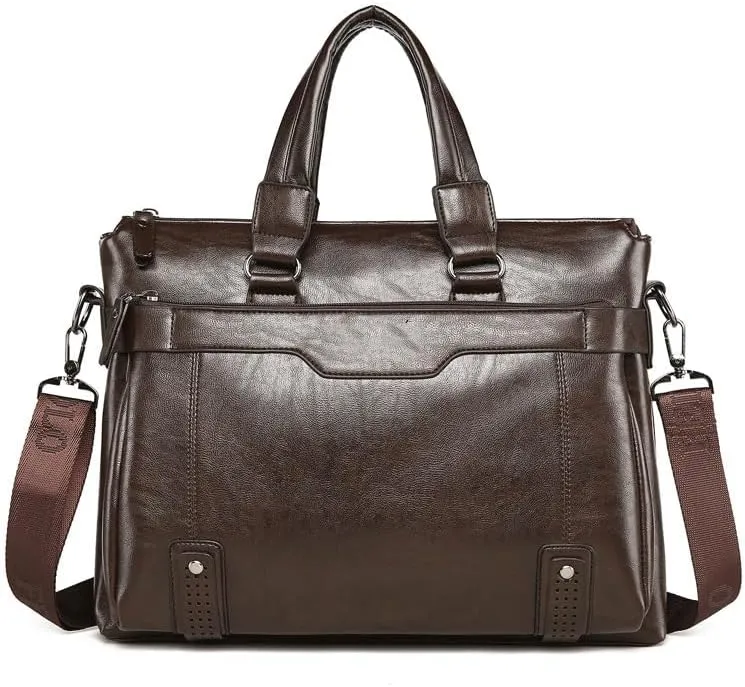 Nordic Horizontal Briefcase Men's Business Handbag Shoulder Messenger Casual Computer Bag for Office Commute