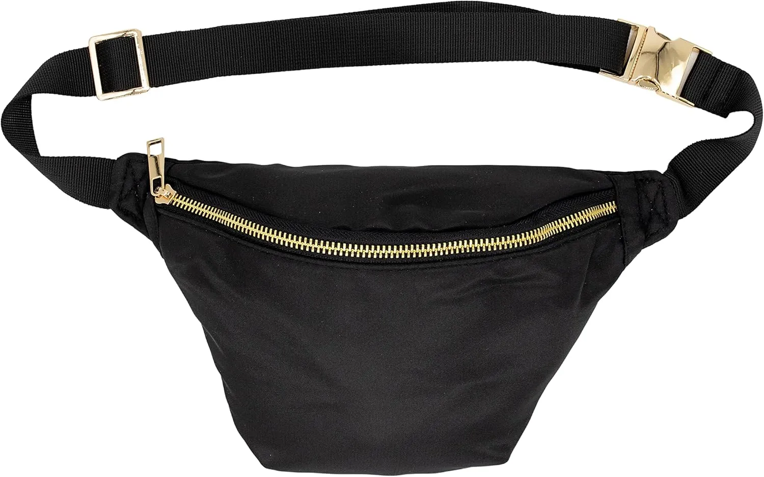Nylon Fanny Pack, Fashion Waist Pack Bag, Adjustable Fanny Bag, for Women, Men, and Kids (Black)