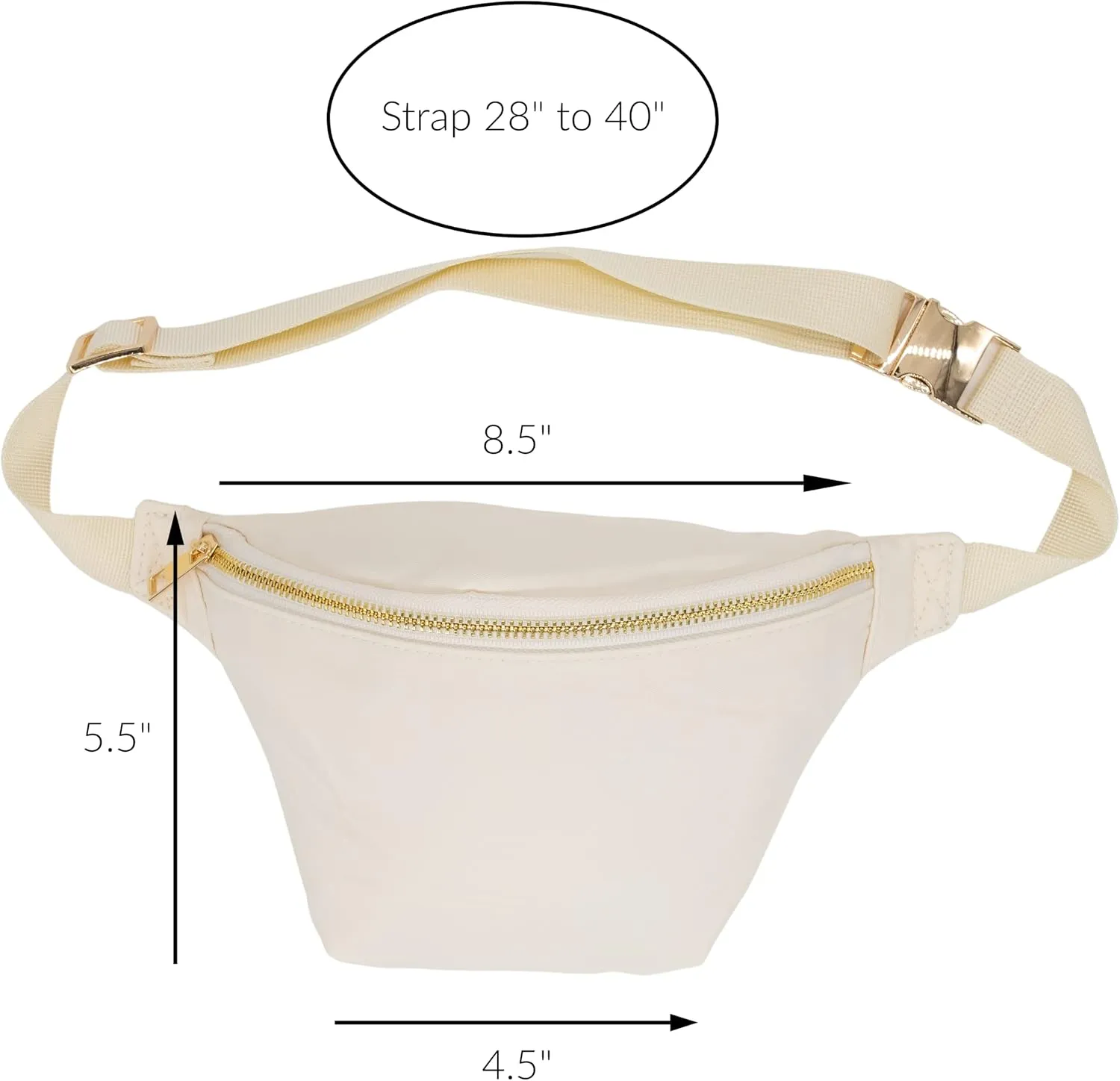 Nylon Fanny Pack, Fashion Waist Pack Bag, Adjustable Fanny Bag, for Women, Men, and Kids (Black)