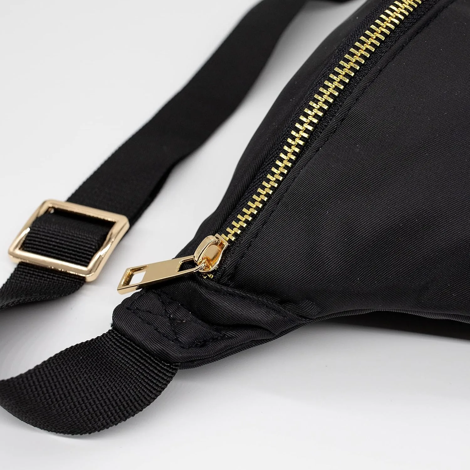 Nylon Fanny Pack, Fashion Waist Pack Bag, Adjustable Fanny Bag, for Women, Men, and Kids (Black)