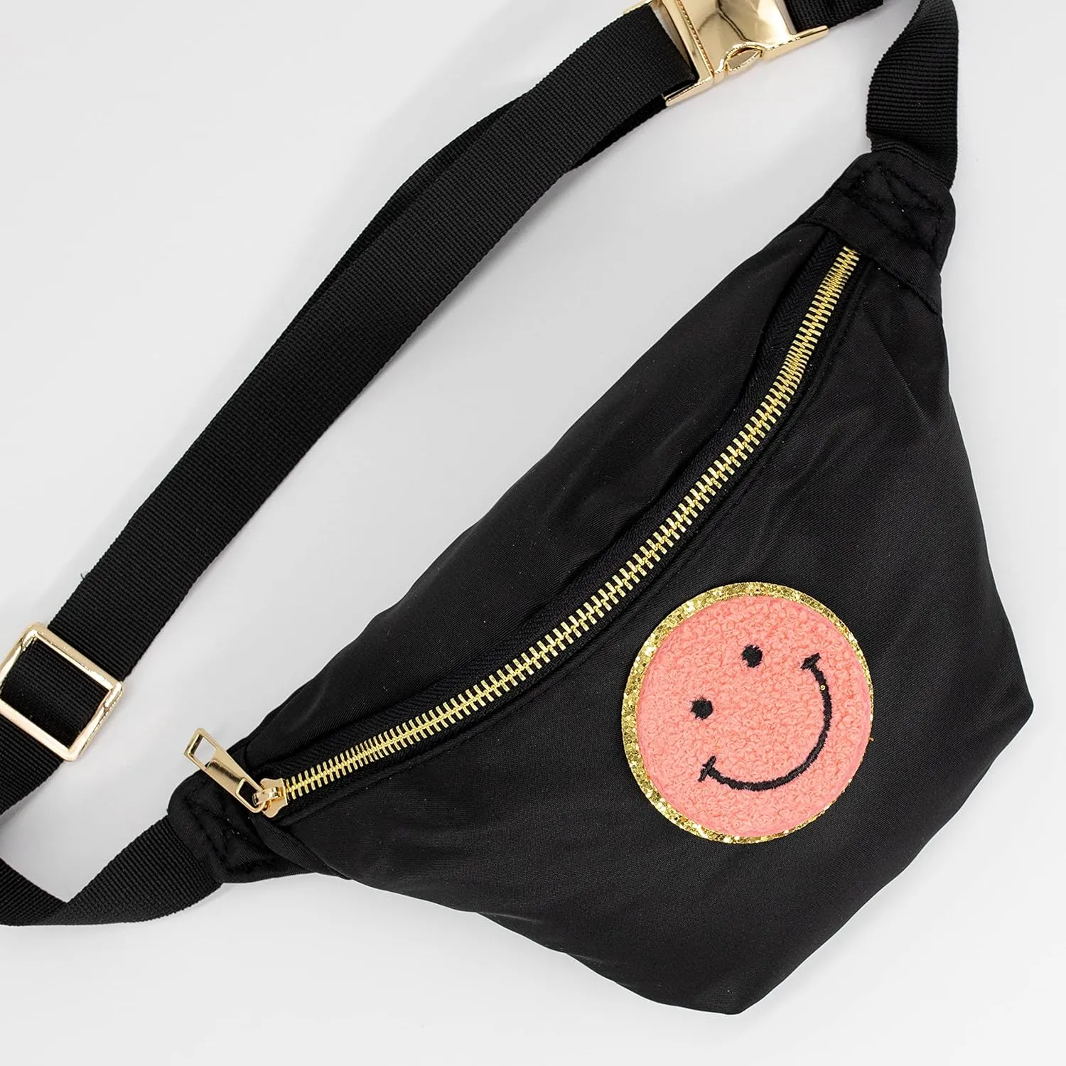 Nylon Fanny Pack, Fashion Waist Pack Bag, Adjustable Fanny Bag, for Women, Men, and Kids (Black)