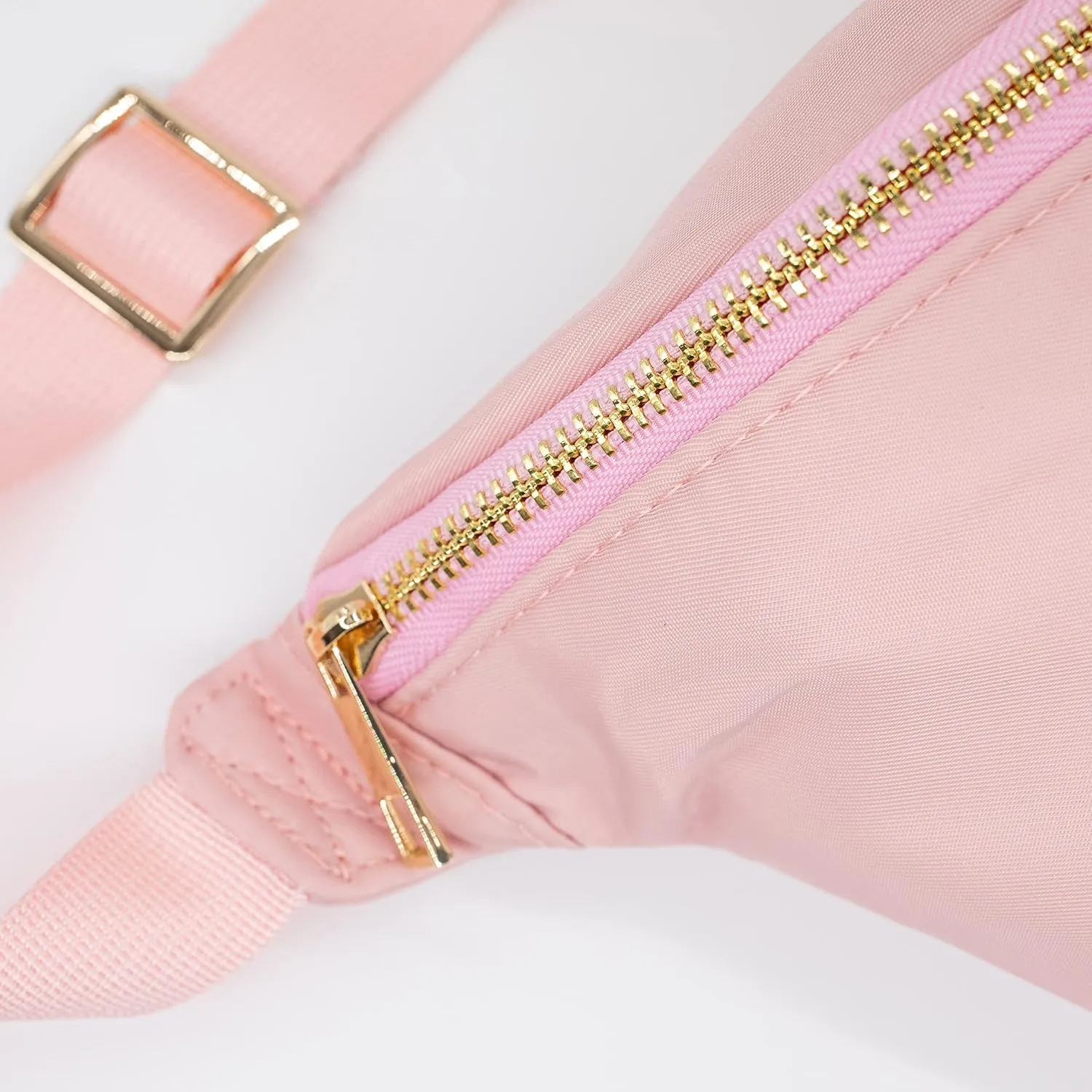Nylon Fanny Pack, Fashion Waist Pack Bag, Adjustable Fanny Bag, for Women, Men, and Kids (Dark Pink)