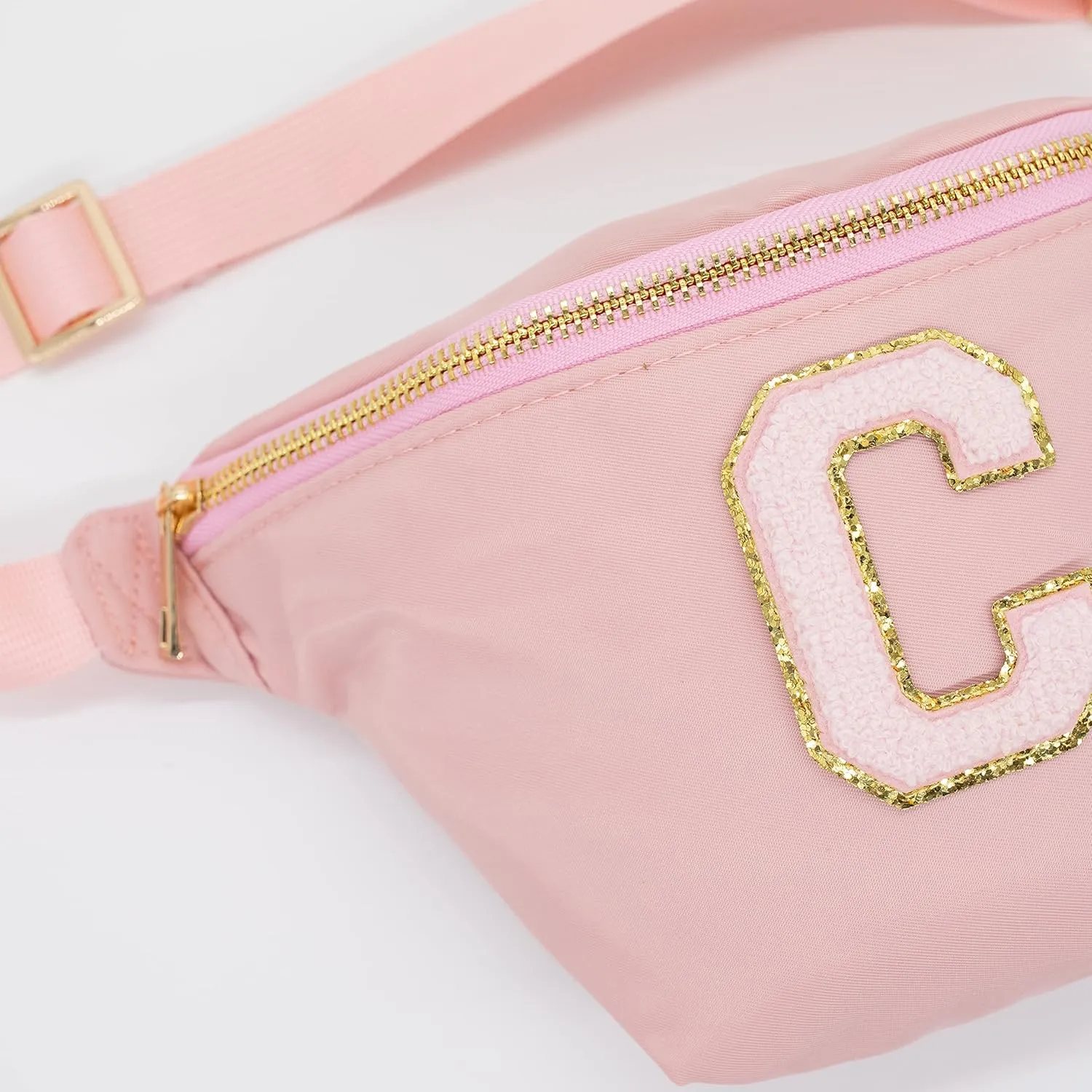 Nylon Fanny Pack, Fashion Waist Pack Bag, Adjustable Fanny Bag, for Women, Men, and Kids (Dark Pink)
