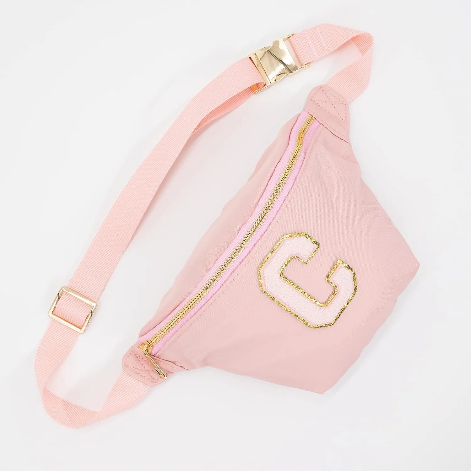 Nylon Fanny Pack, Fashion Waist Pack Bag, Adjustable Fanny Bag, for Women, Men, and Kids (Dark Pink)