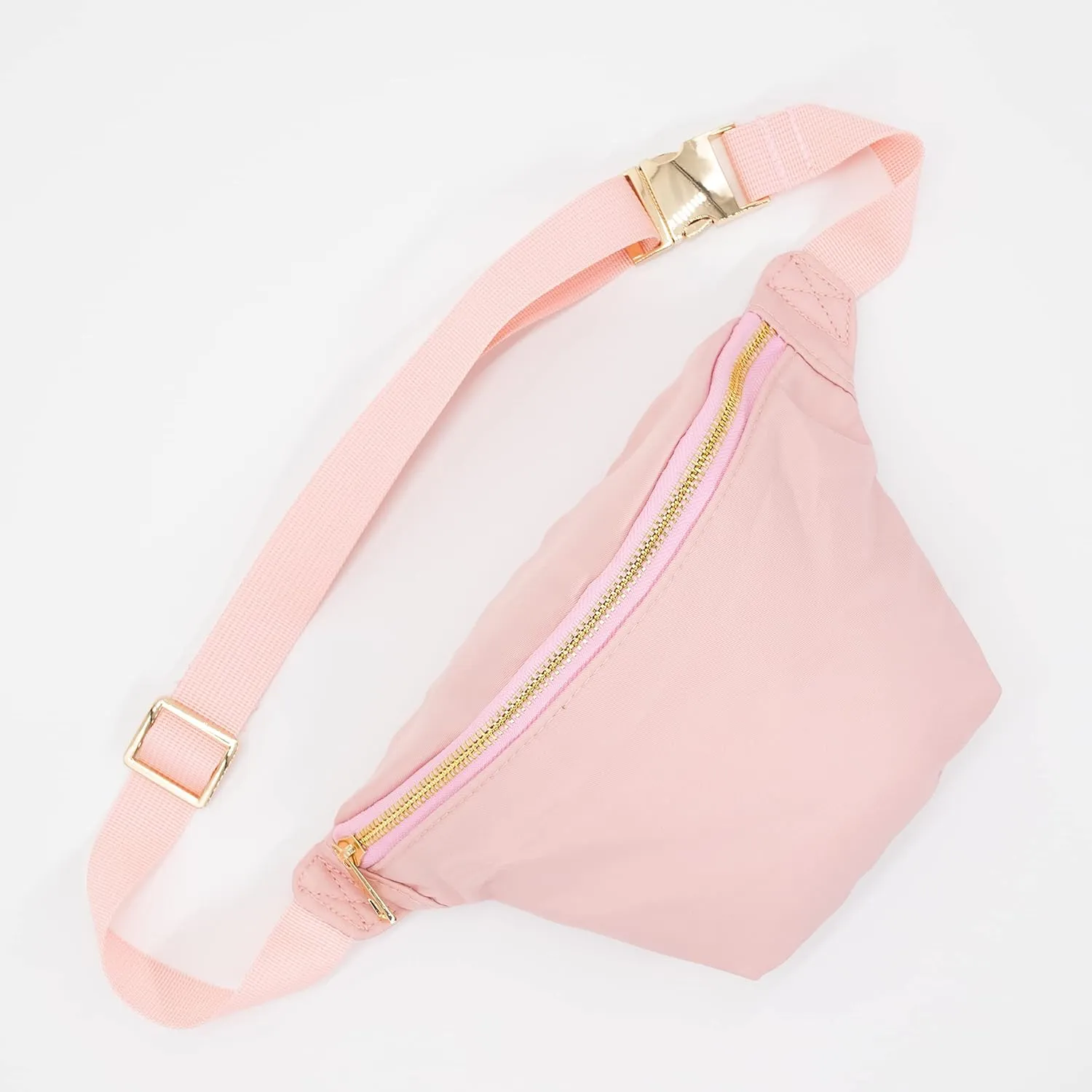 Nylon Fanny Pack, Fashion Waist Pack Bag, Adjustable Fanny Bag, for Women, Men, and Kids (Dark Pink)