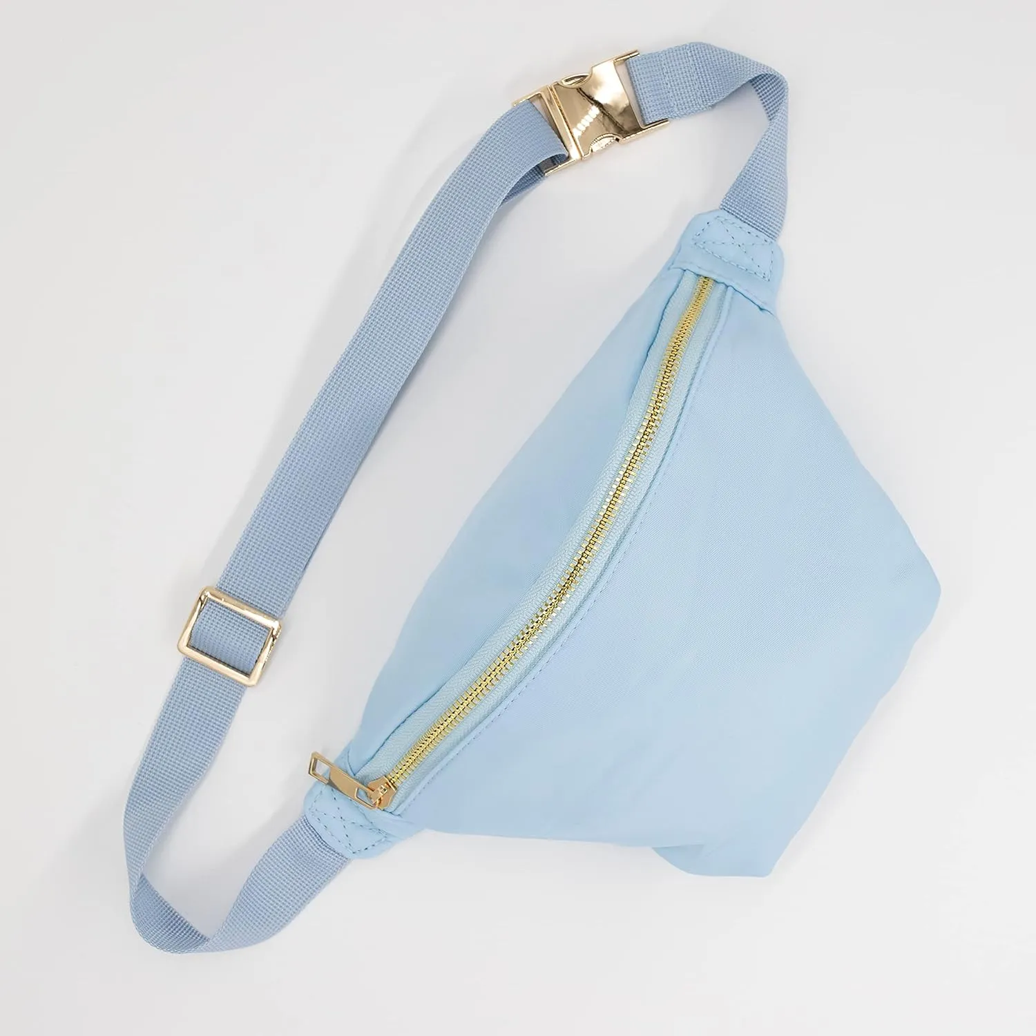 Nylon Fanny Pack, Fashion Waist Pack Bag, Adjustable Fanny Bag, for Women, Men, and Kids (Ice Blue)