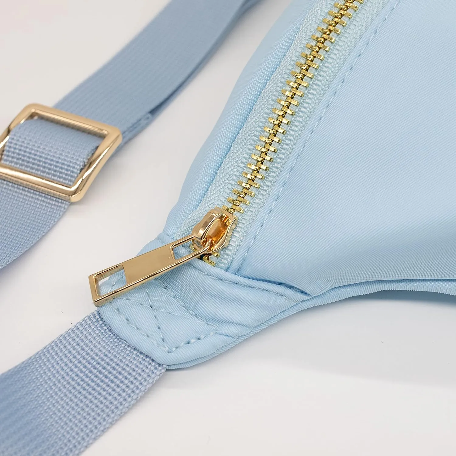 Nylon Fanny Pack, Fashion Waist Pack Bag, Adjustable Fanny Bag, for Women, Men, and Kids (Ice Blue)