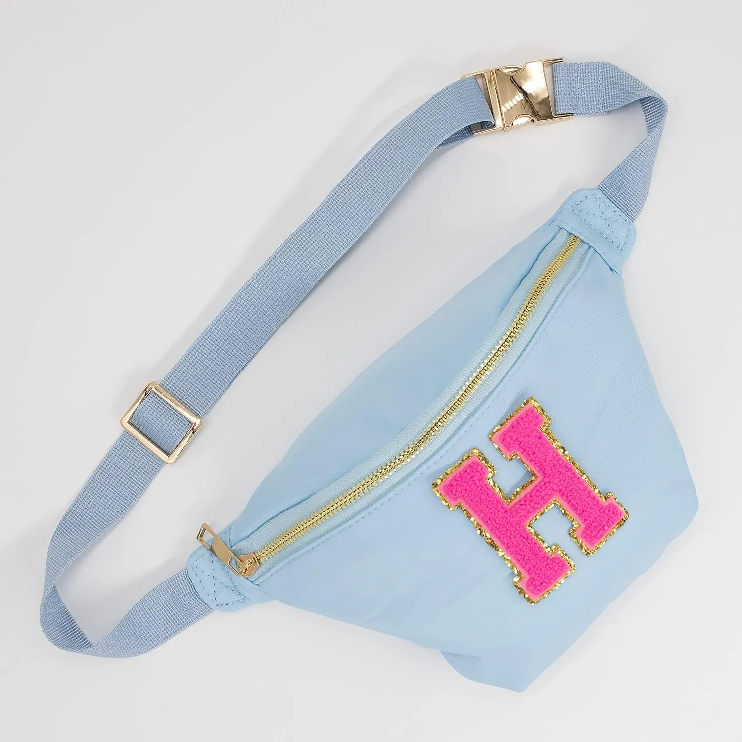Nylon Fanny Pack, Fashion Waist Pack Bag, Adjustable Fanny Bag, for Women, Men, and Kids (Ice Blue)