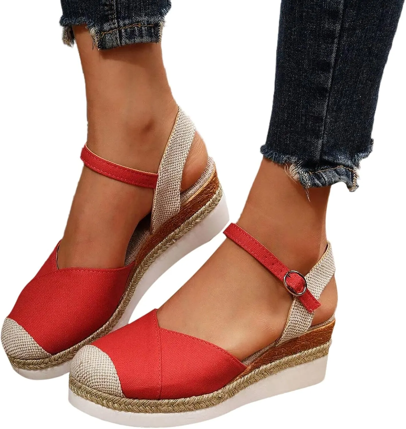 Orthopedic Platform Wedge Sandals for Women Dressy 2025 Open Toe Ankle Strap Espadrilles Sandals Strappy Boho Outdoor Shoes