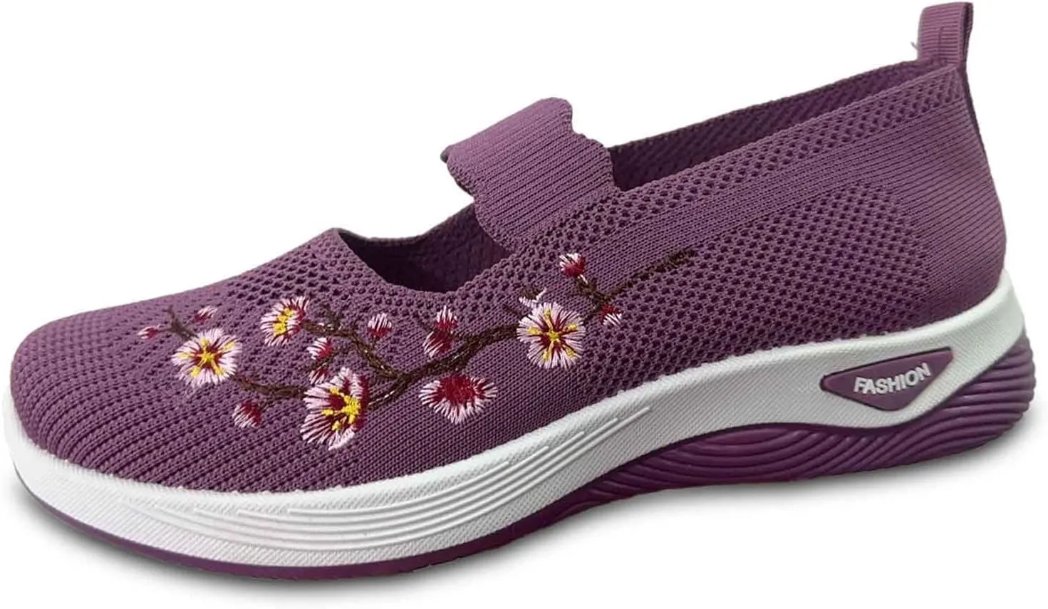 Orthopedic Shoes for Women,Embroidered Flower Shoes,Woven Breathable Soft Arch Support,Nurse Shoeses Casual Walking Sneakers