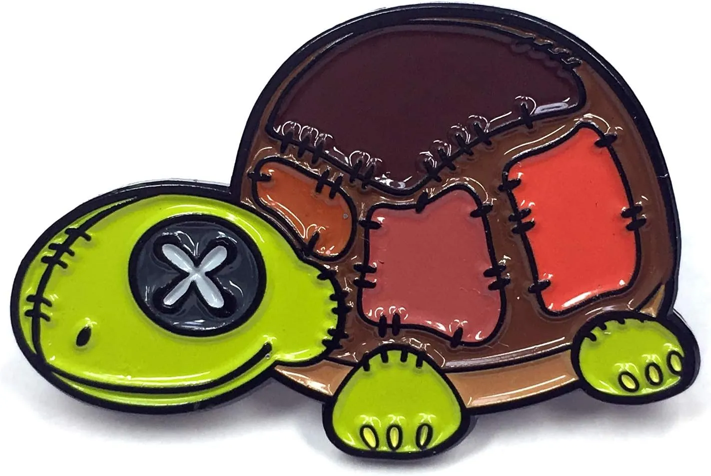 Patchwork Turtle Enamel Lapel Pin