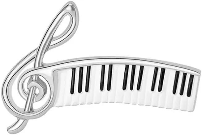 Piano Lover Musical Instrument Brooches Pianist Delicate Music Note Lapel Pin Recital Gift For Piano Players Teacher Students Graduation Pins Decoration Dress Accessories Boutonniere Corsage