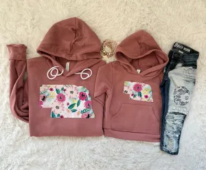 Pink Floral State Premium Hoodie