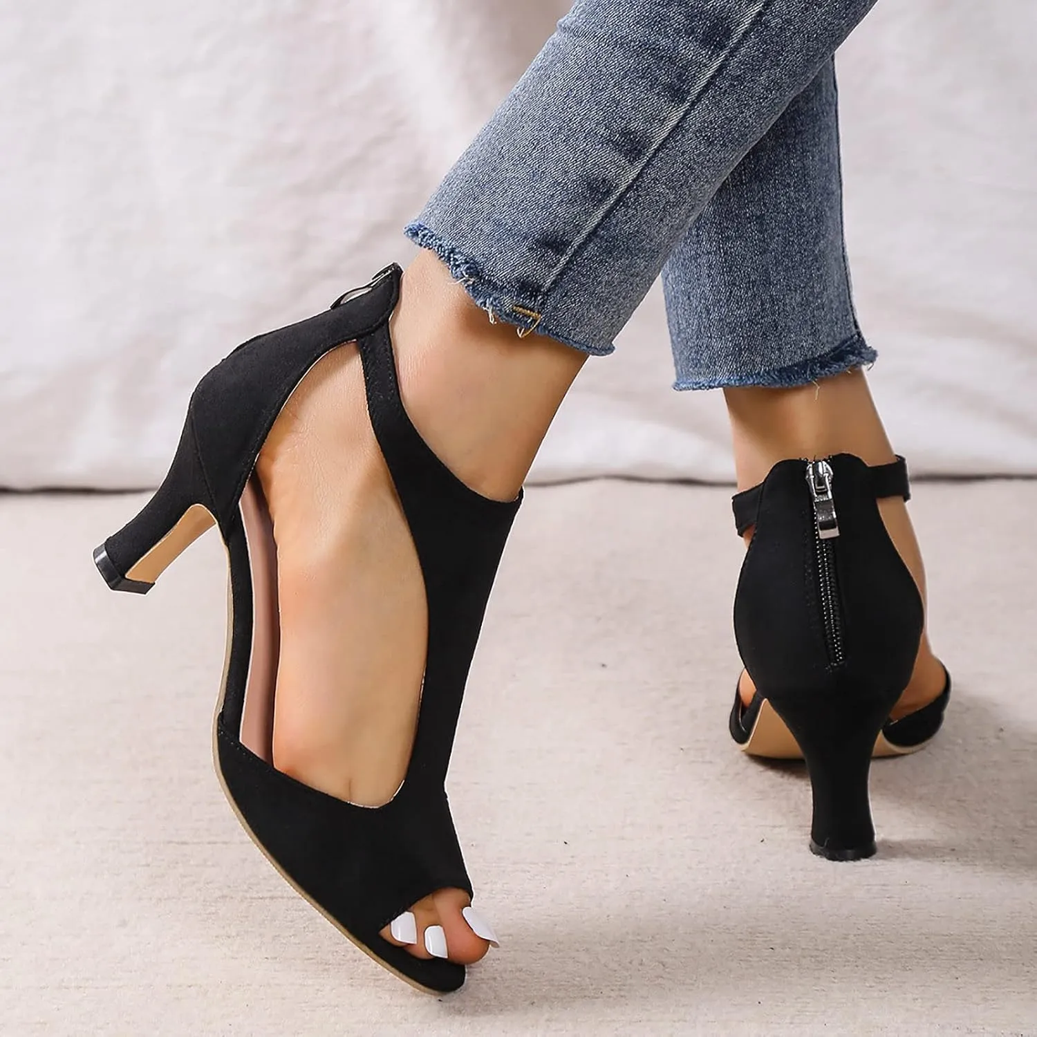 Platform Heels High Strappy Stiletto Open Toe Heel Wedding Bridal Prom Party Heeled Sandals Dress Shoes for Women Comfortable Sexy Fashion Heels (1-Black, 9.5)
