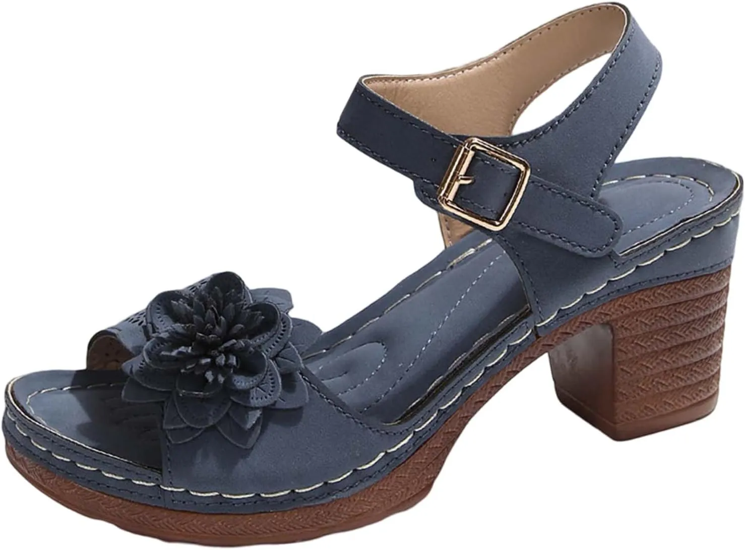 Platform Wedge Sandals for Women 2025 Dressy Summer Ankle Strap Hollow Out Open Toe Low Heel Sandals Breathable Dress Shoes