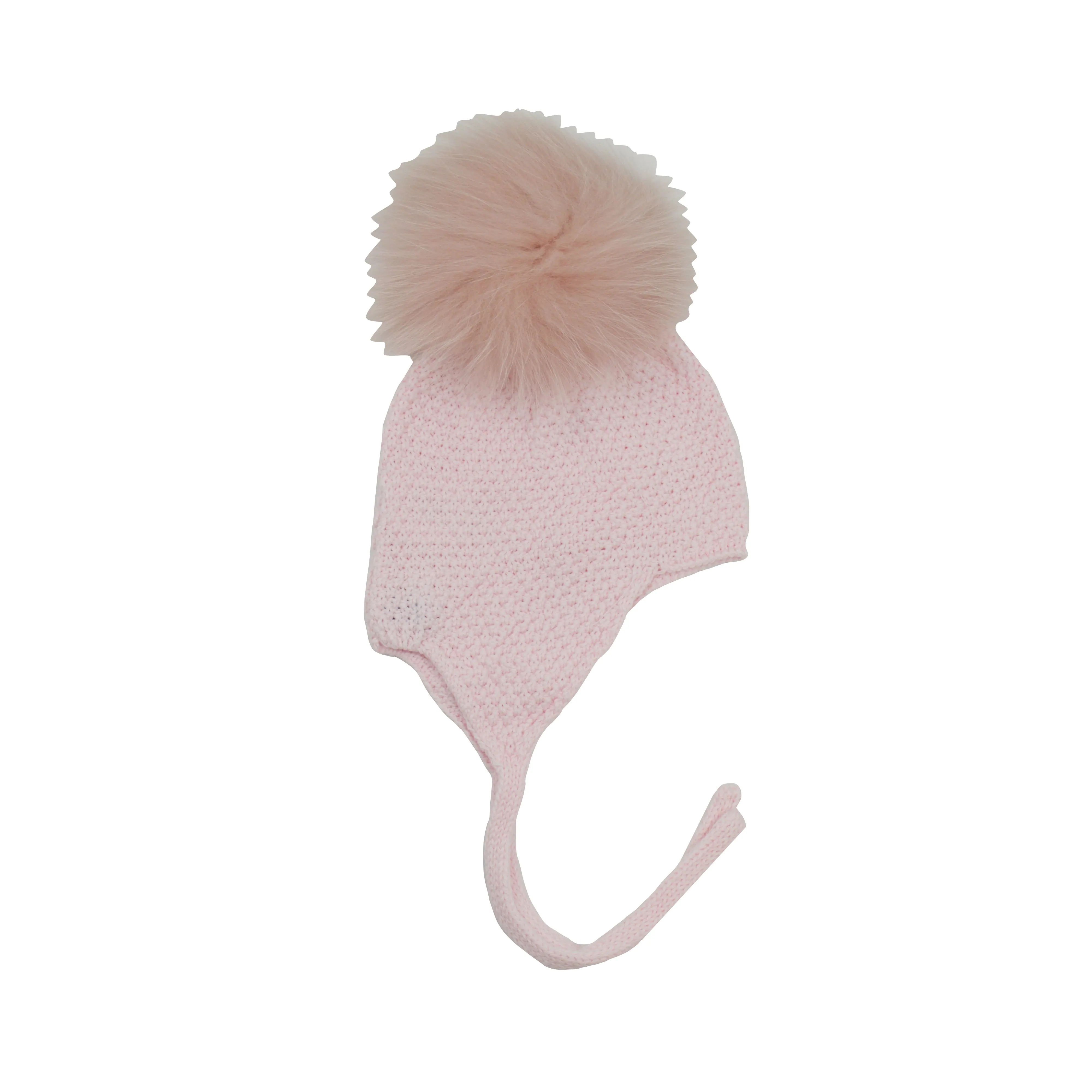 Pom Pom Tie Hat (6M, 12M, 24M)