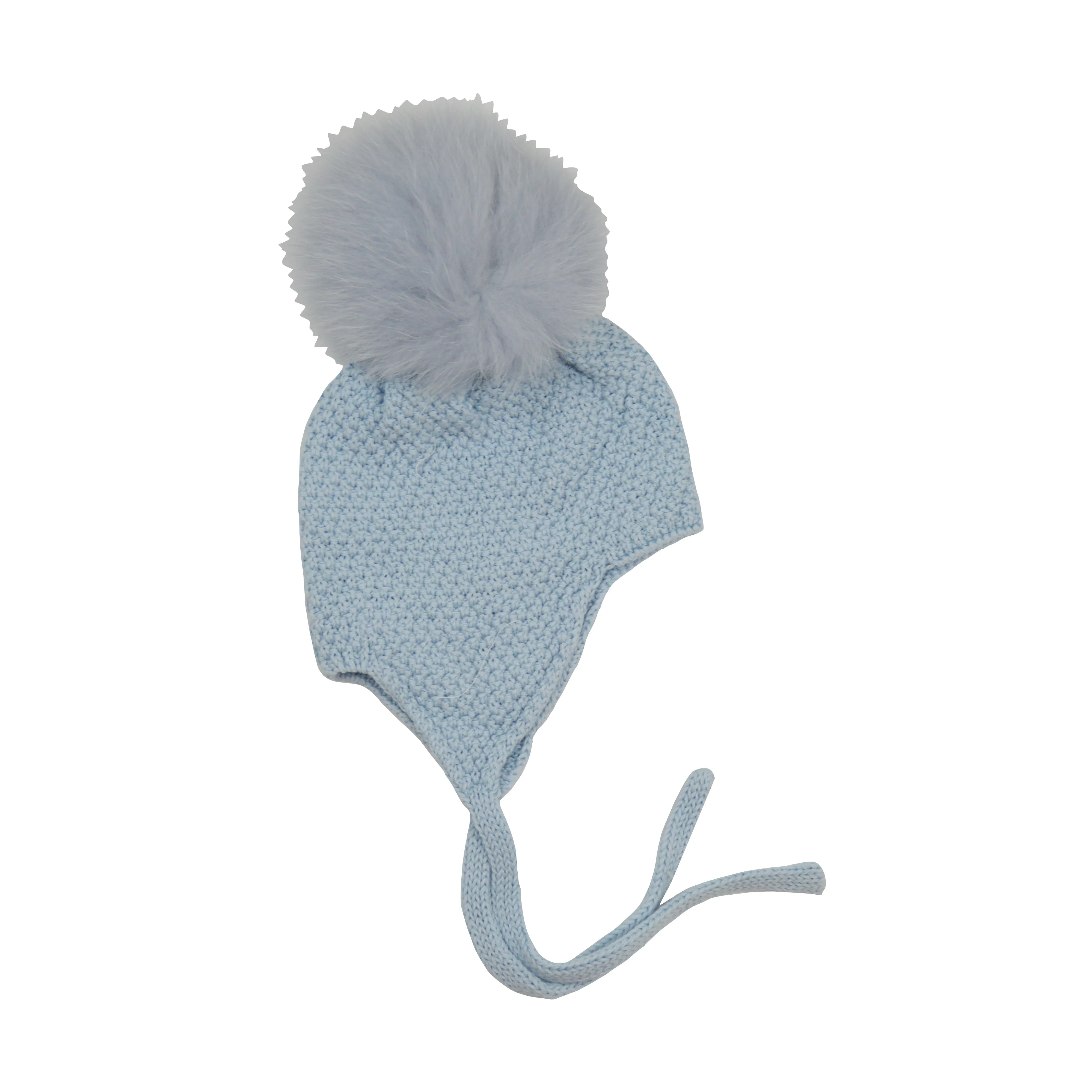 Pom Pom Tie Hat (6M, 12M, 24M)