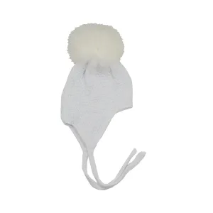 Pom Pom Tie Hat (6M, 12M, 24M)