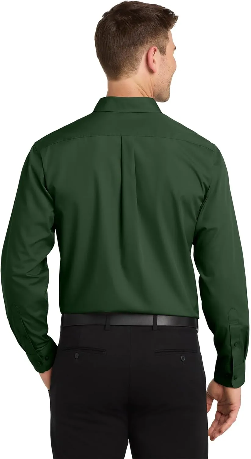Port Authority Men's Long Sleeve Carefree Button-Down Poplin Shirt
