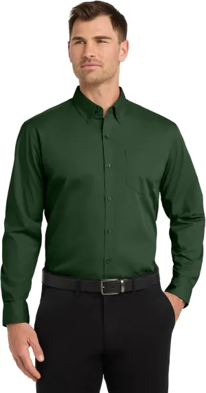 Port Authority Men's Long Sleeve Carefree Button-Down Poplin Shirt