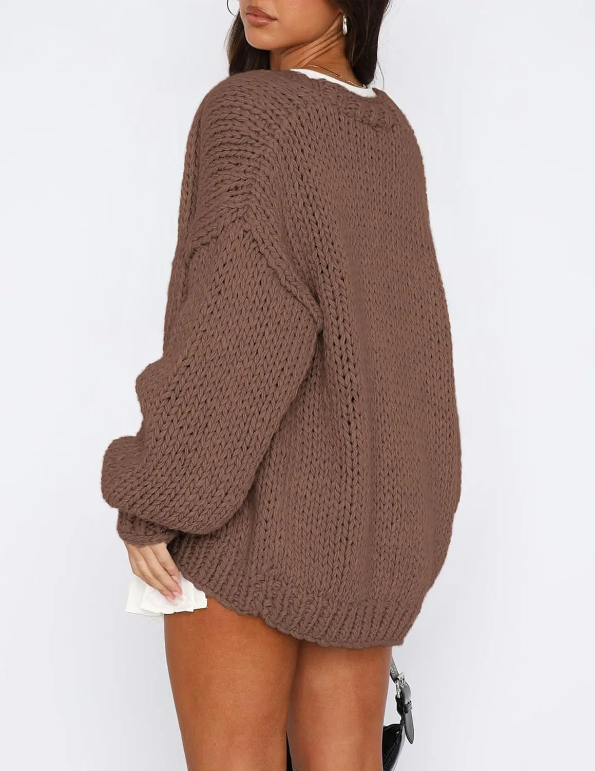 PRETTYGARDEN Womens Cardigan Sweaters 2025 Spring Fall Trendy Chunky Knit Outerwear Outfits Fashion Long Sleeve Cardigans