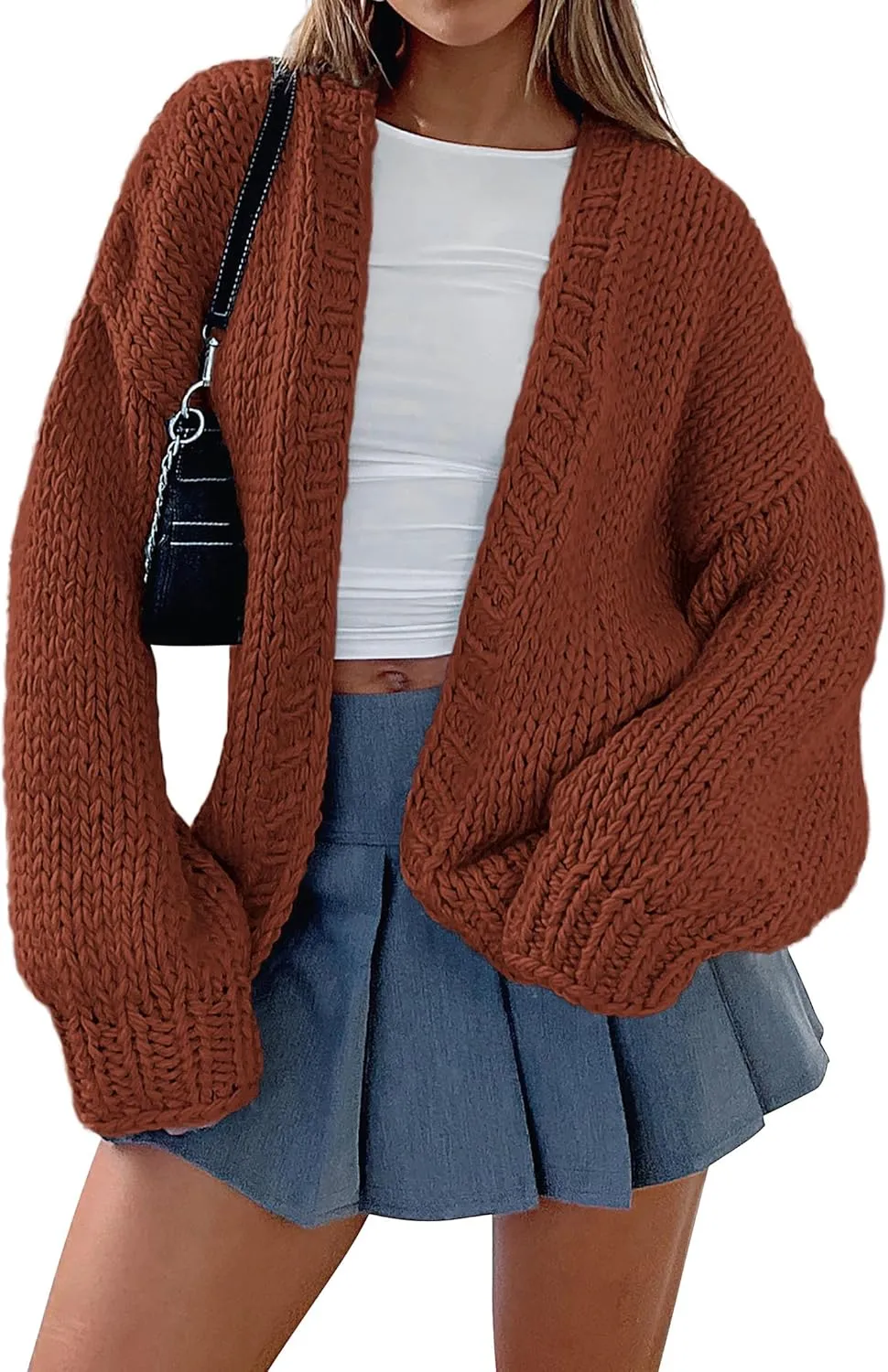 PRETTYGARDEN Womens Cardigan Sweaters 2025 Spring Fall Trendy Chunky Knit Outerwear Outfits Fashion Long Sleeve Cardigans