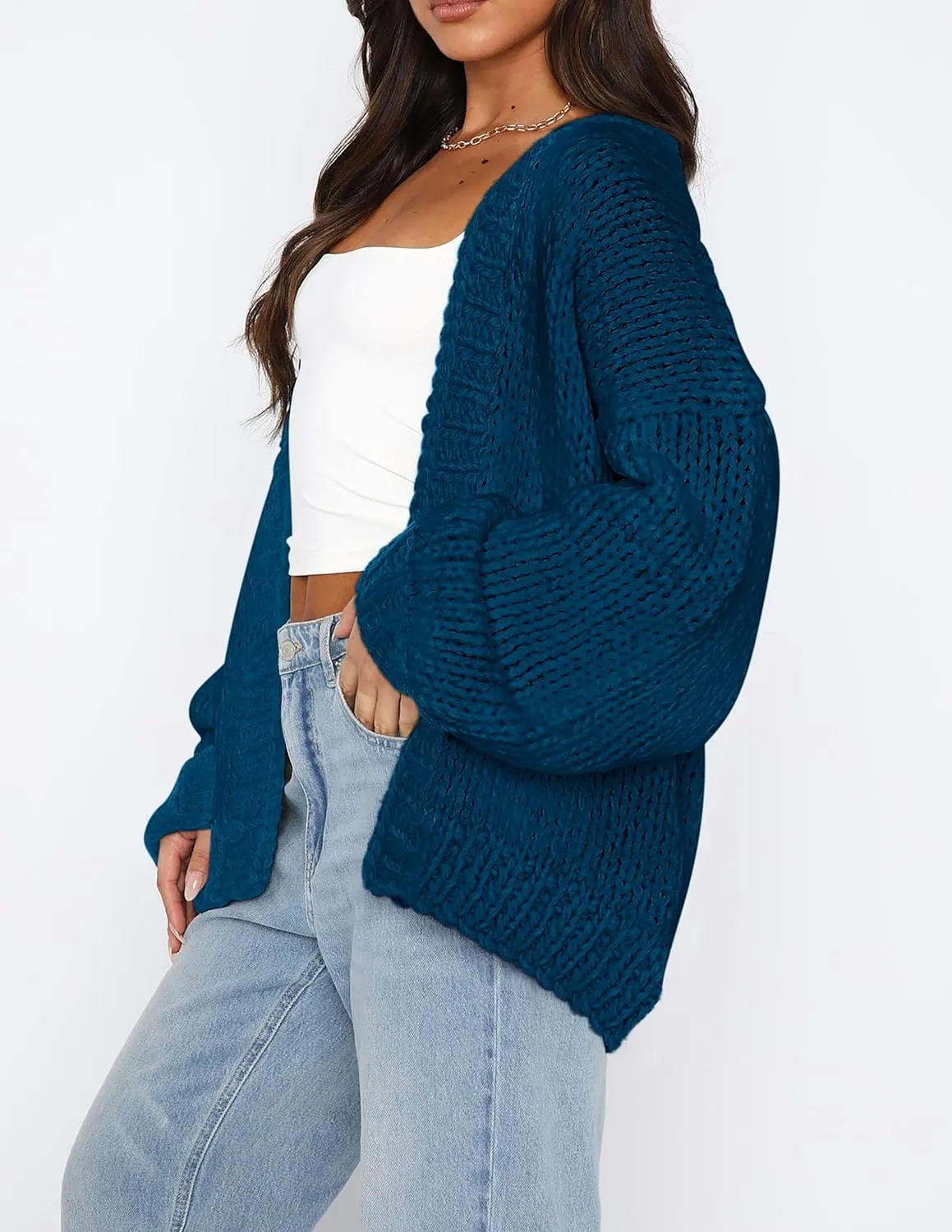 PRETTYGARDEN Womens Cardigan Sweaters 2025 Spring Fall Trendy Chunky Knit Outerwear Outfits Fashion Long Sleeve Cardigans