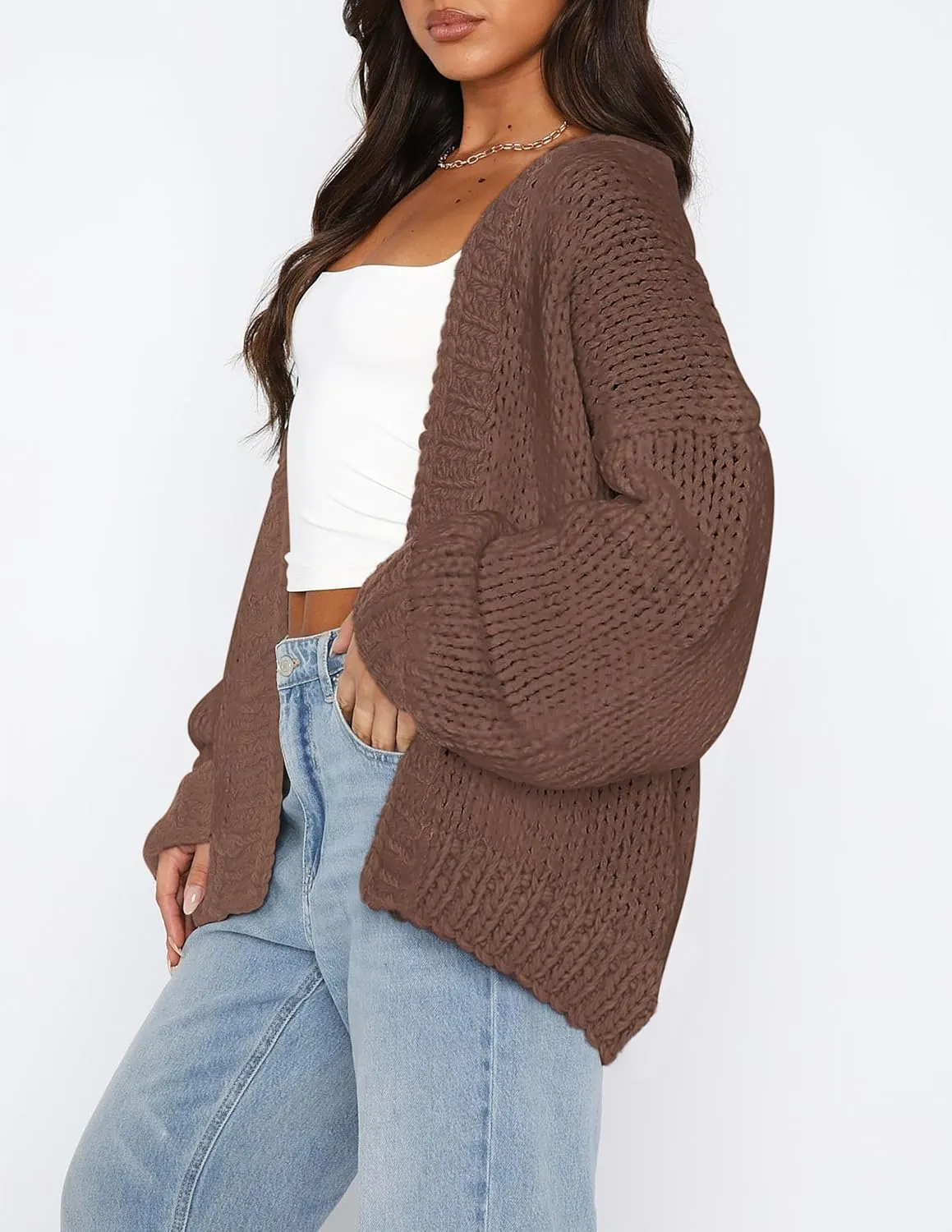 PRETTYGARDEN Womens Cardigan Sweaters 2025 Spring Fall Trendy Chunky Knit Outerwear Outfits Fashion Long Sleeve Cardigans