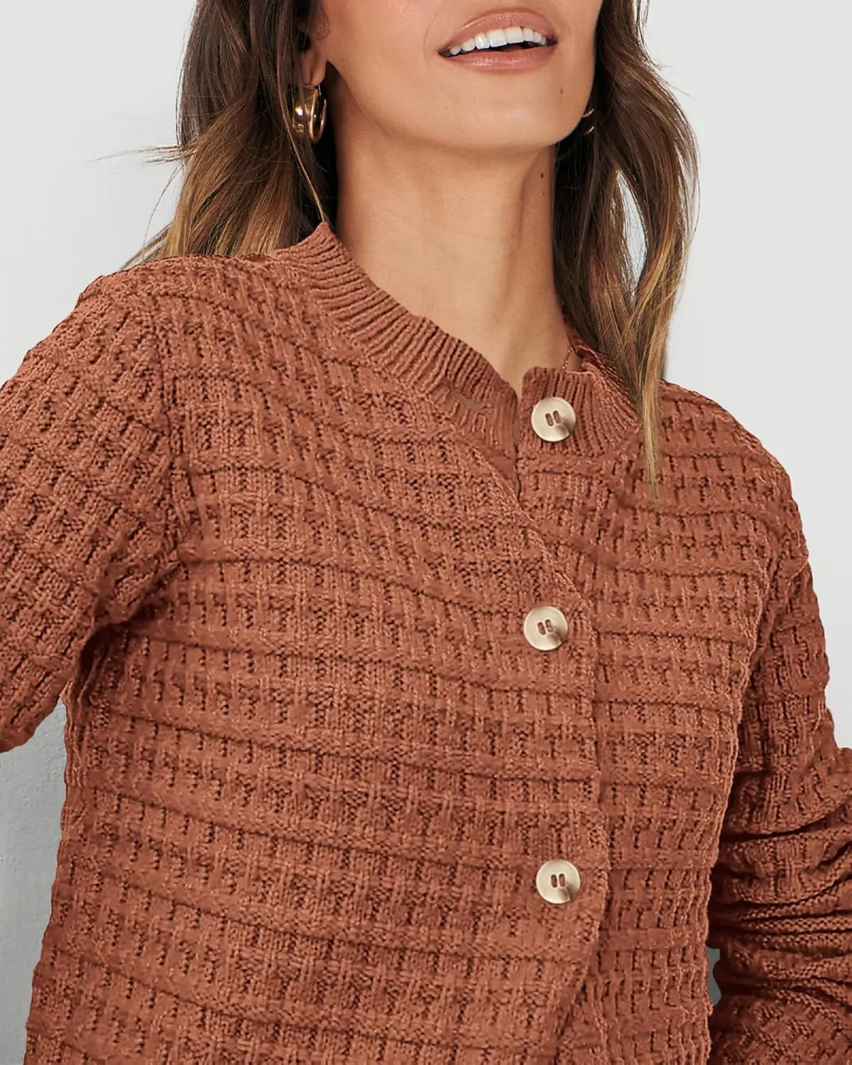 PRETTYGARDEN Women's Knit Cardigan Sweaters Casual Long Sleeve Open Front Button Down Trendy Jackets Outerwear