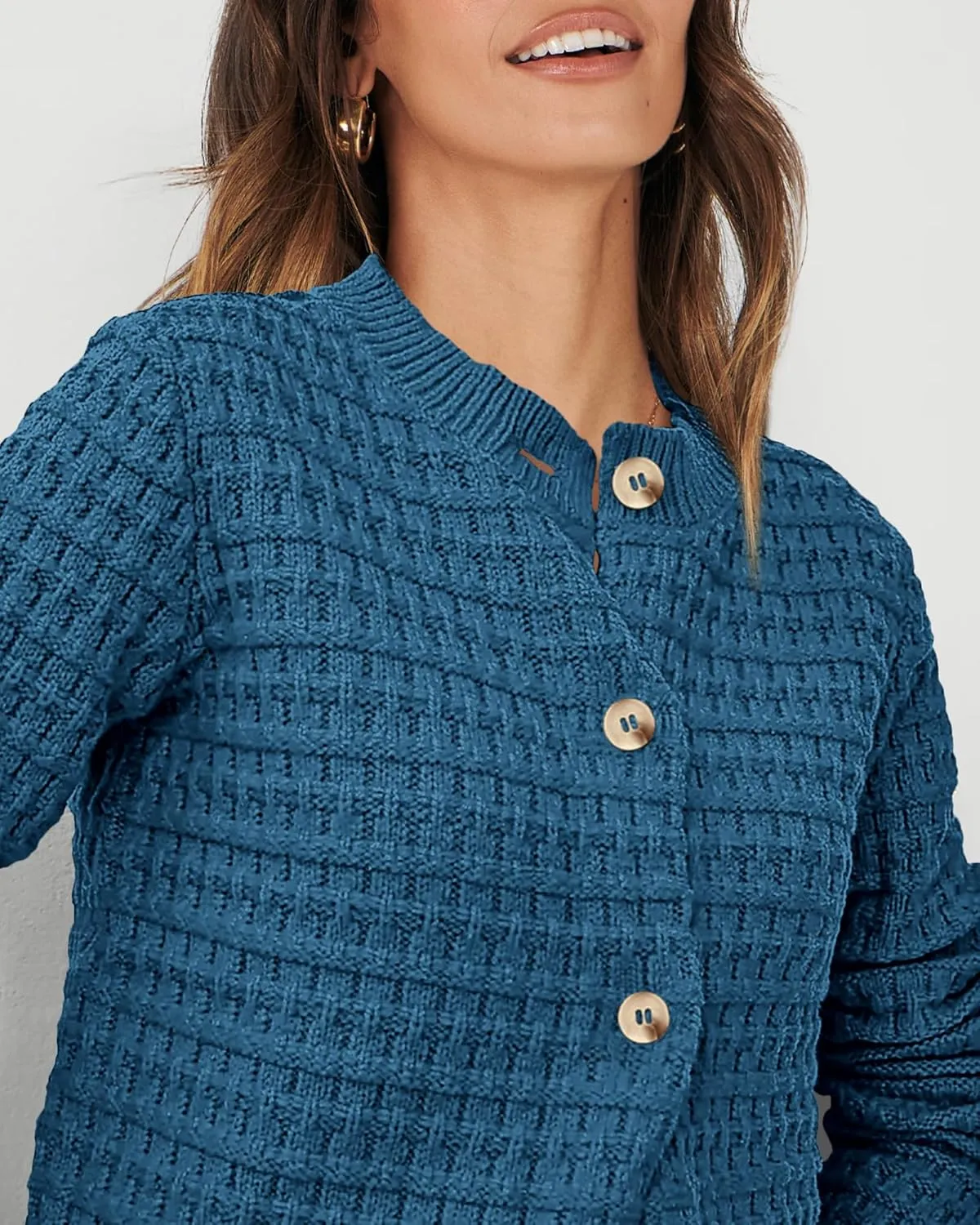 PRETTYGARDEN Women's Knit Cardigan Sweaters Casual Long Sleeve Open Front Button Down Trendy Jackets Outerwear