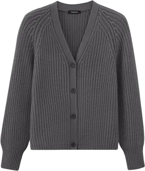 PRETTYGARDEN Womens Sweaters 2025 Long Sleeve Open Front Chunky Cardigan Sweaters for Women Dressy Short Cardigans