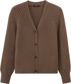 PRETTYGARDEN Womens Sweaters 2025 Long Sleeve Open Front Chunky Cardigan Sweaters for Women Dressy Short Cardigans