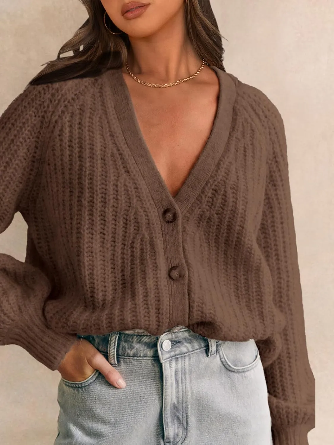 PRETTYGARDEN Womens Sweaters 2025 Long Sleeve Open Front Chunky Cardigan Sweaters for Women Dressy Short Cardigans