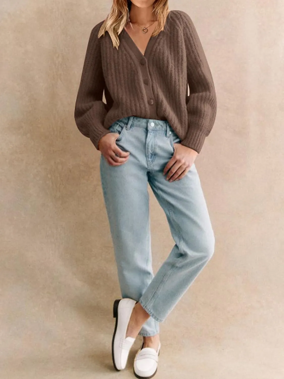 PRETTYGARDEN Womens Sweaters 2025 Long Sleeve Open Front Chunky Cardigan Sweaters for Women Dressy Short Cardigans
